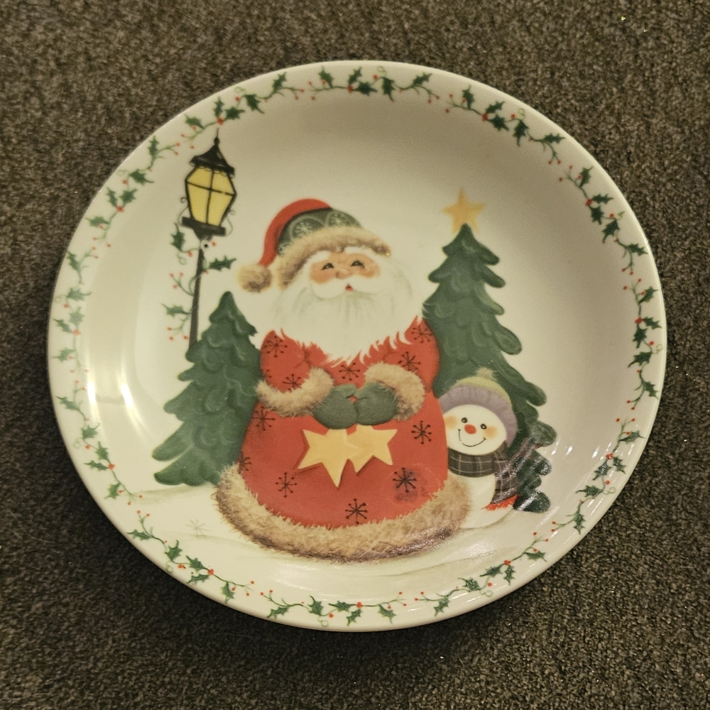 Festive Santa and Snowman Plate